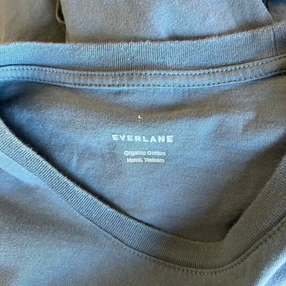 Everlane Men's Blue Organic Cotton Pocket‎ Long Sleeves Shirt - Picture 7 of 7